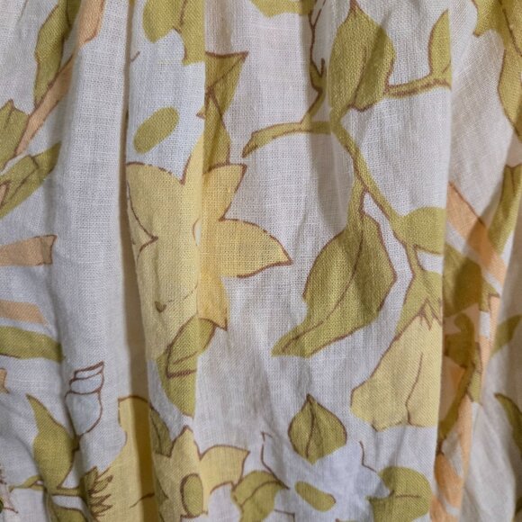 Rails Mariah Top Citrus Floral Linen Blend 3/4 Balloon Sleeve Size S - Picture 8 of 13